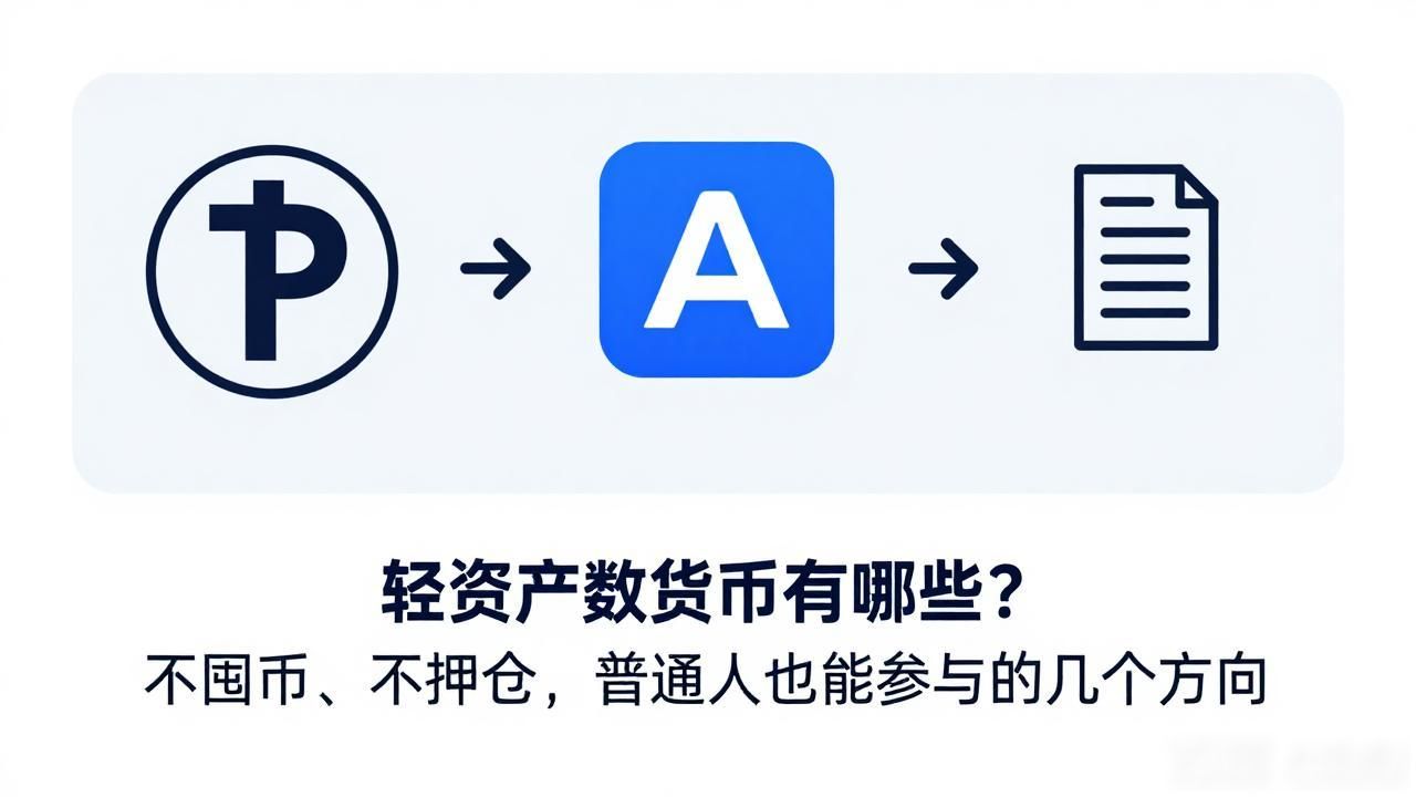 轻资产数字货币有哪些？不囤币、不押仓，普通人也能参与的几个方向